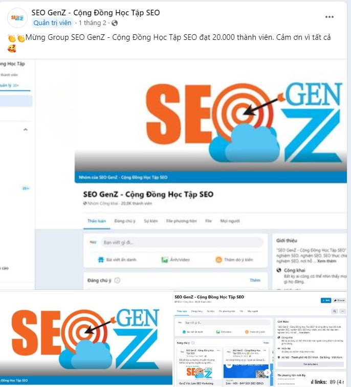 Cộng Đồng Học Tập SEO - SEO GenZ đạt trên 20.000 thành viên