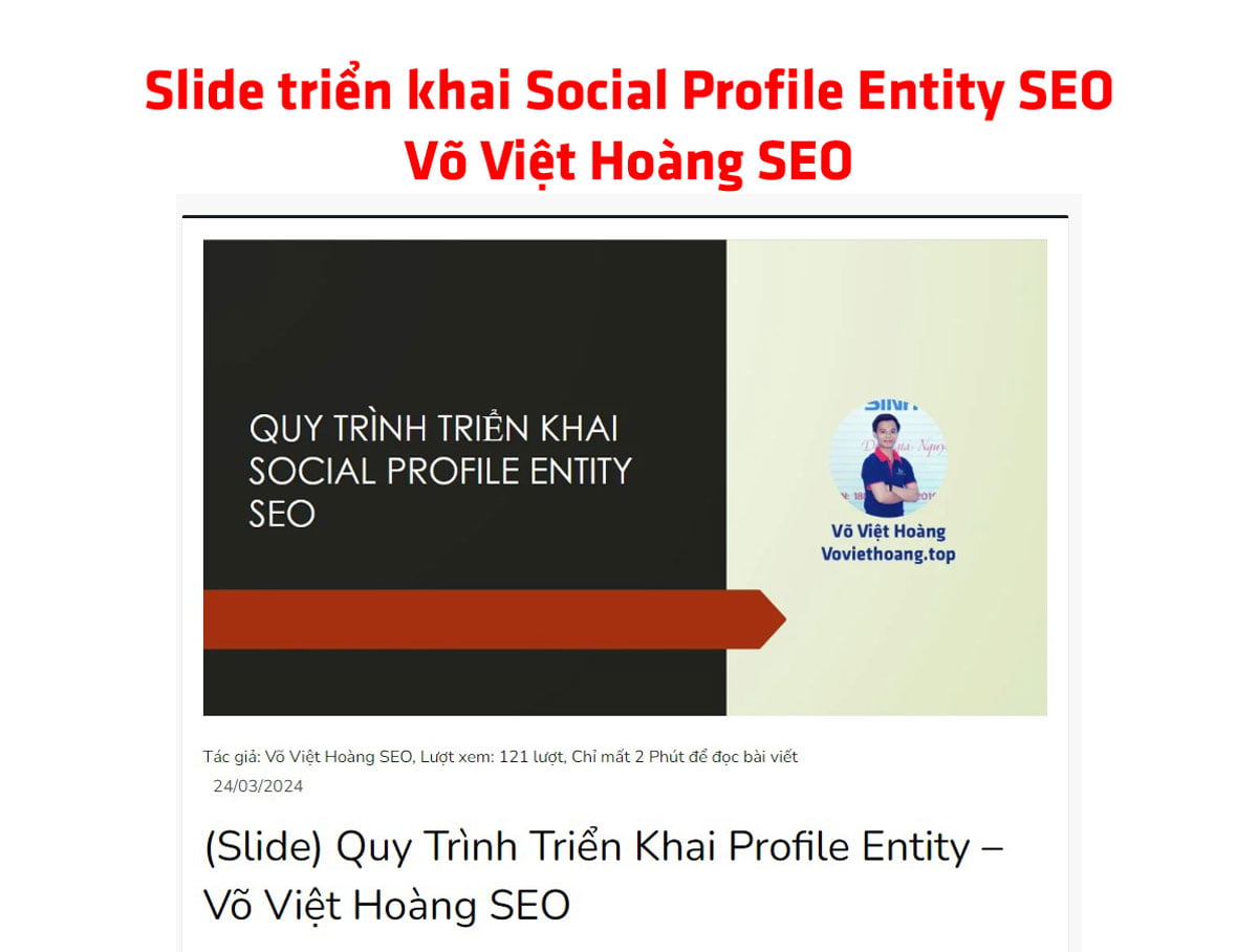 Slide triển khai Tạo Hồ Sơ Thực thể Mạng Xã Hội