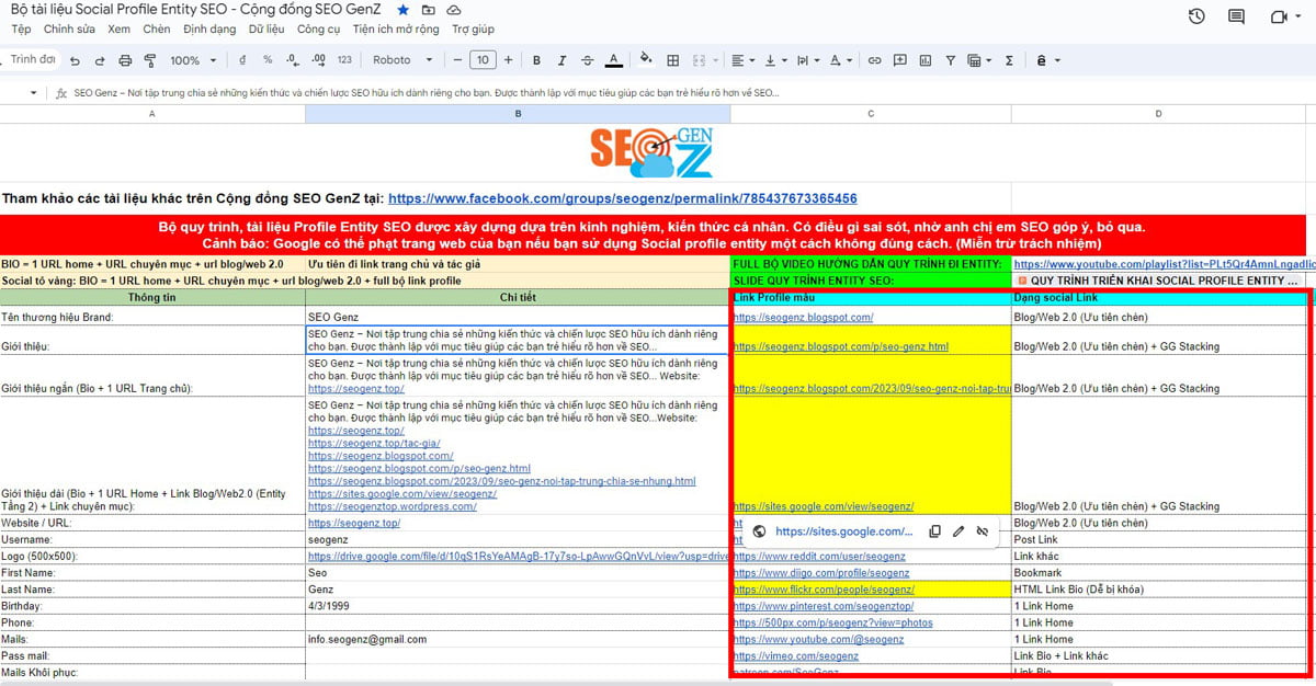 Hướng dẫn xác định các dạng Social Profile Entity SEO – Chi tiết