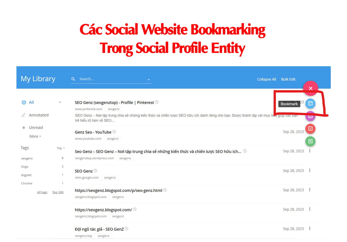 Các Social Website Bookmarking Trong Social Profile Entity