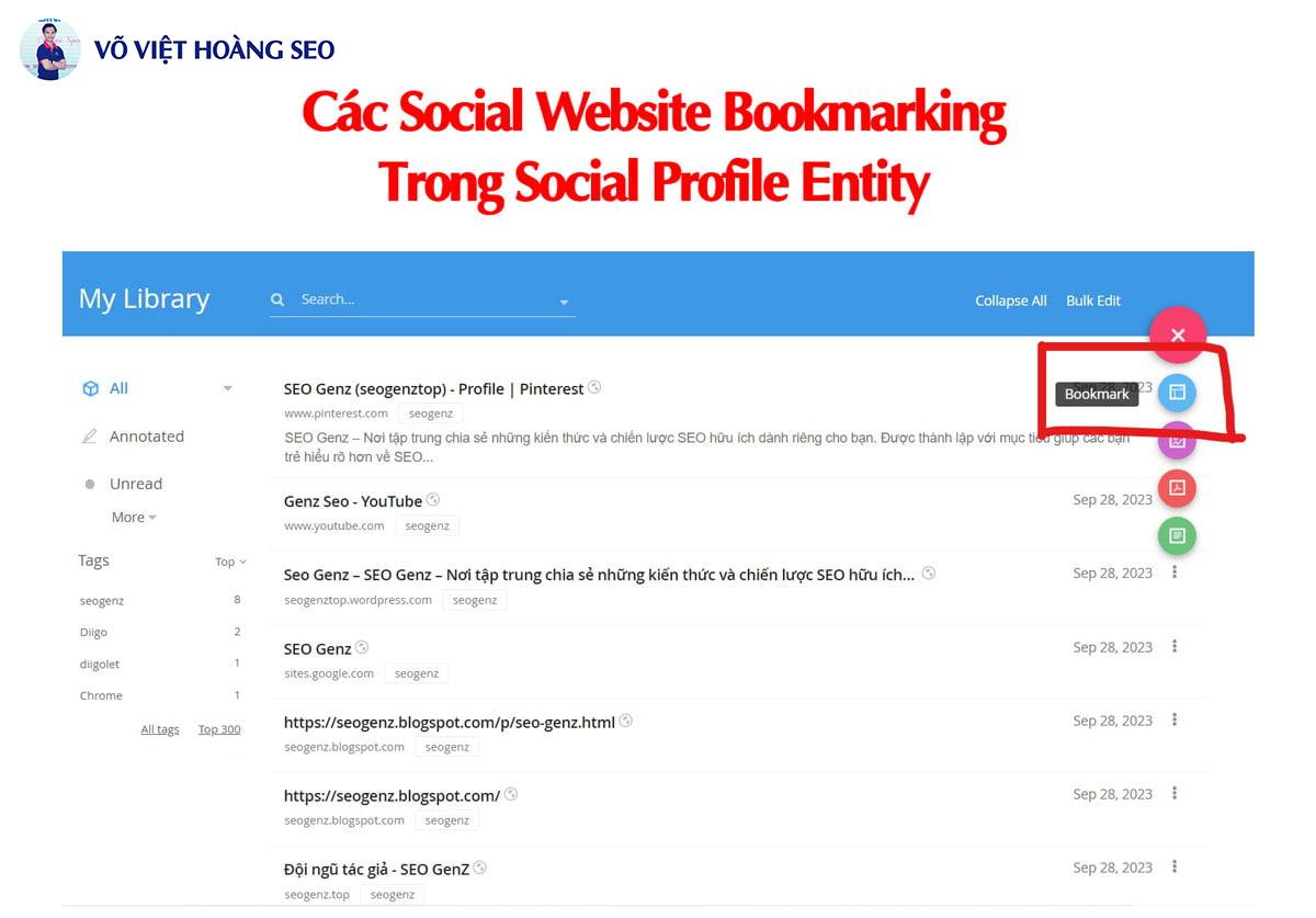 Các Social Website Bookmarking Trong Social Profile Entity