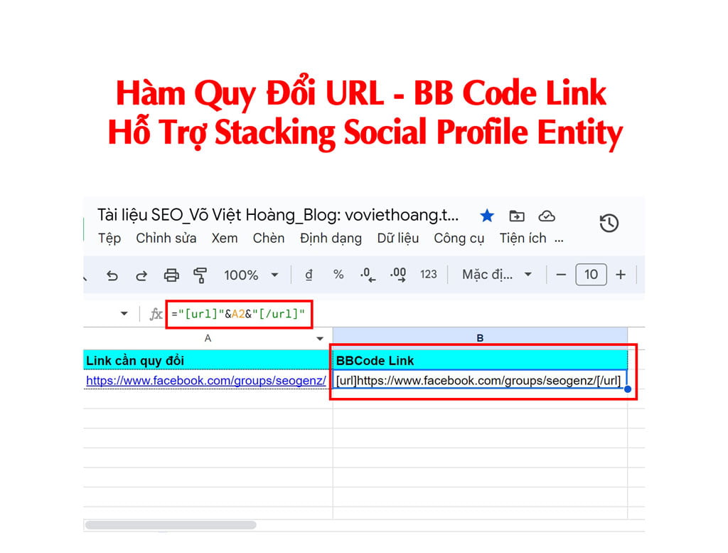 Hàm Quy Đổi URL - BB Code Link Stacking Social Profile Entity