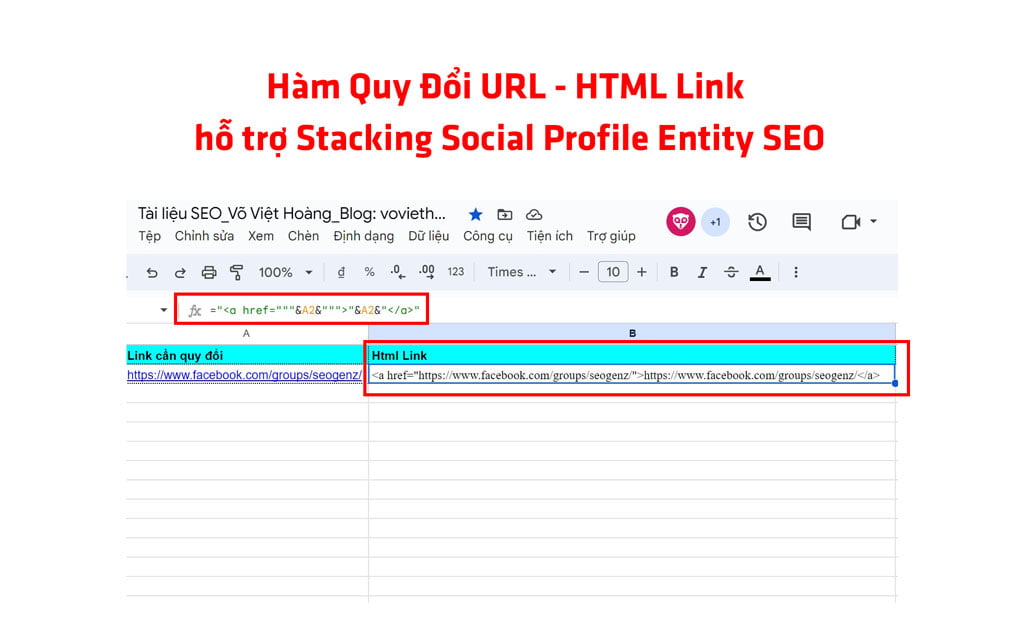 Hàm Quy Đổi URL – HTML Link hỗ trợ Social Profile Entity SEO