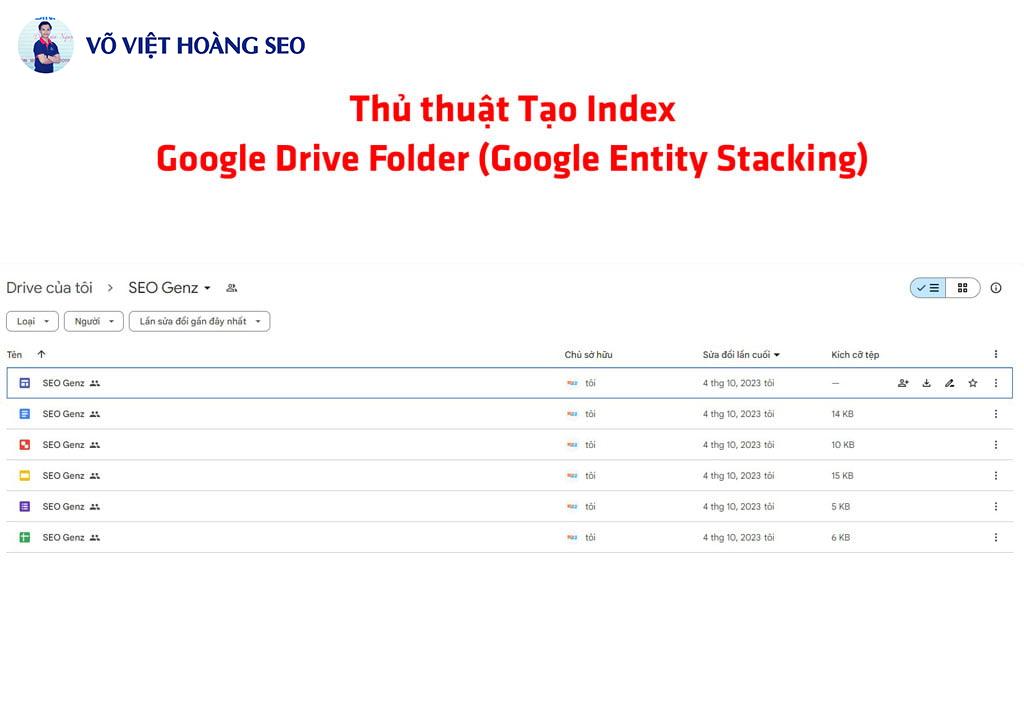 Thủ thuật Tạo Index Google Drive Folder (Google Entity Stacking)