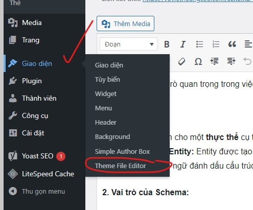 Truy cập vào Theme Editor