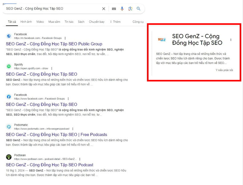 Kết quả đạt được GKP SEO GenZ