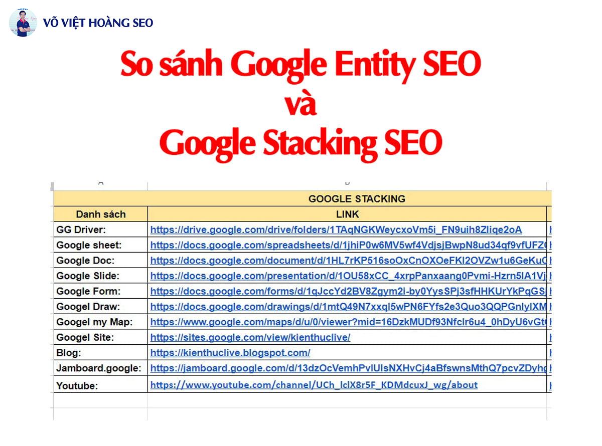So sánh Google Entity SEO và Google Stacking SEO