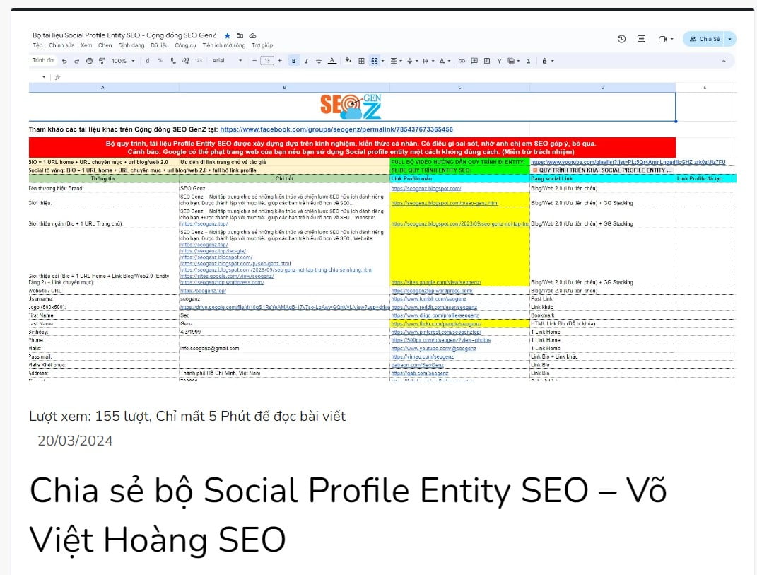 Bộ Social Profile Entity SEO (Bộ Tối Ưu Hồ Sơ Thực Thể MXH)