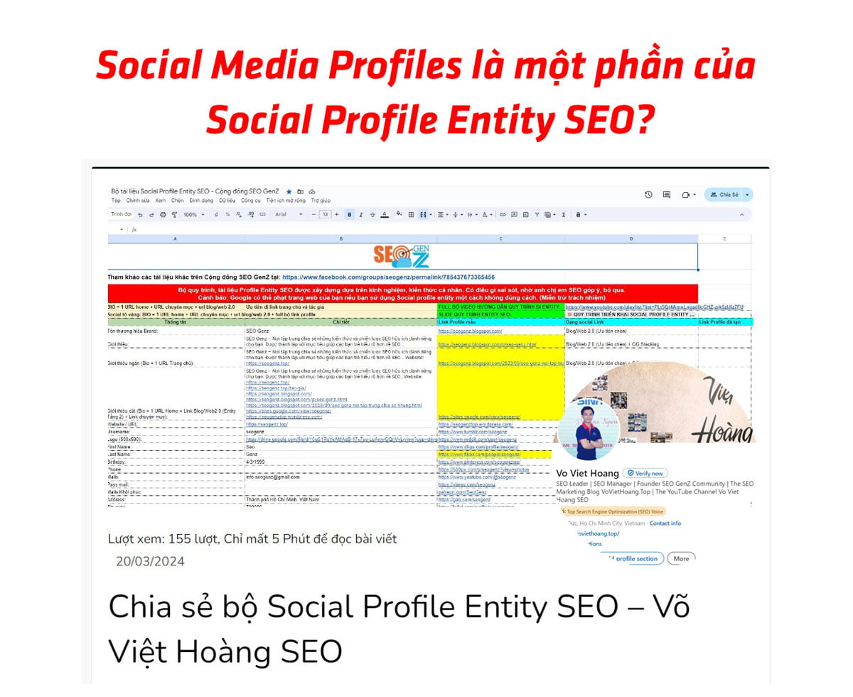 Social Media Profiles là một phần của Social Profile Entity SEO?