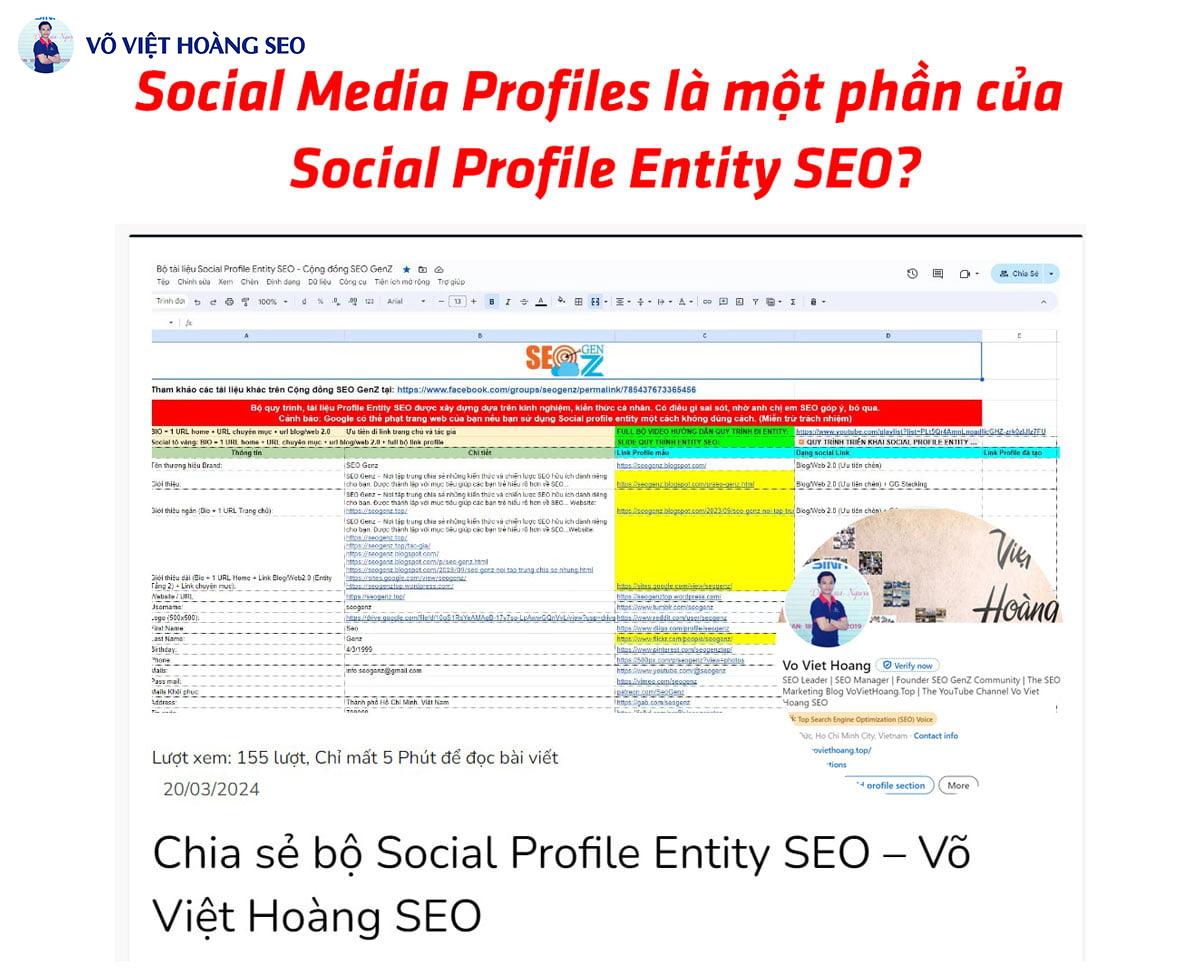 Social Media Profiles là một phần của Social Profile Entity SEO?