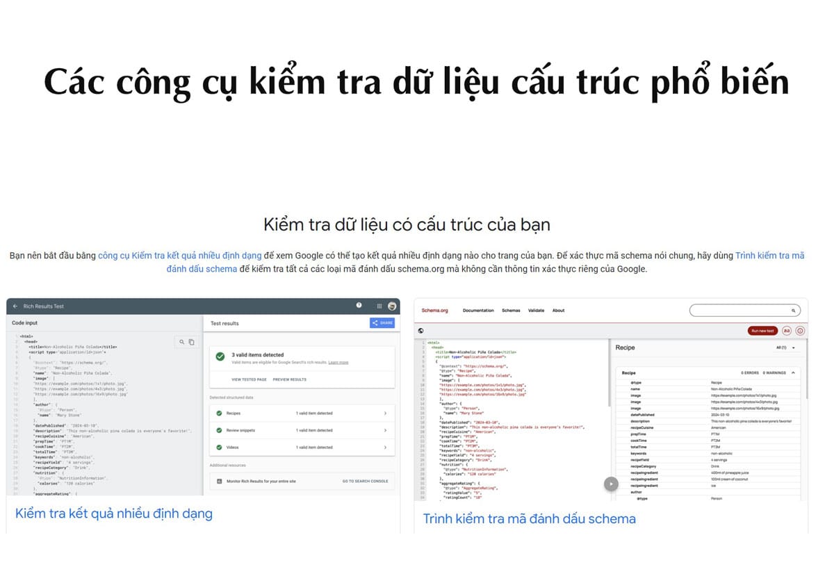 Các công cụ kiểm tra dữ liệu cấu trúc phổ biến