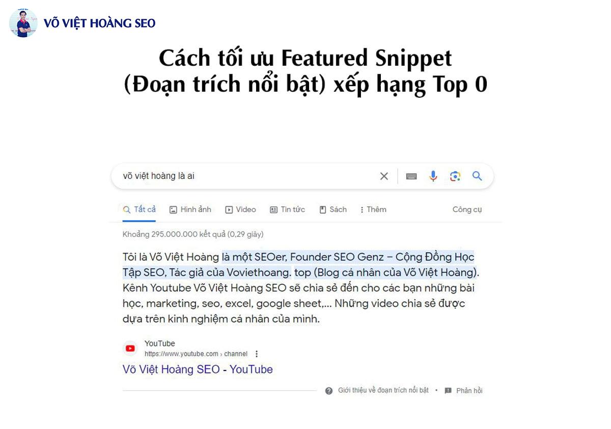 Cách tối ưu Featured Snippet (Đoạn trích nổi bật) xếp hạng Top 0