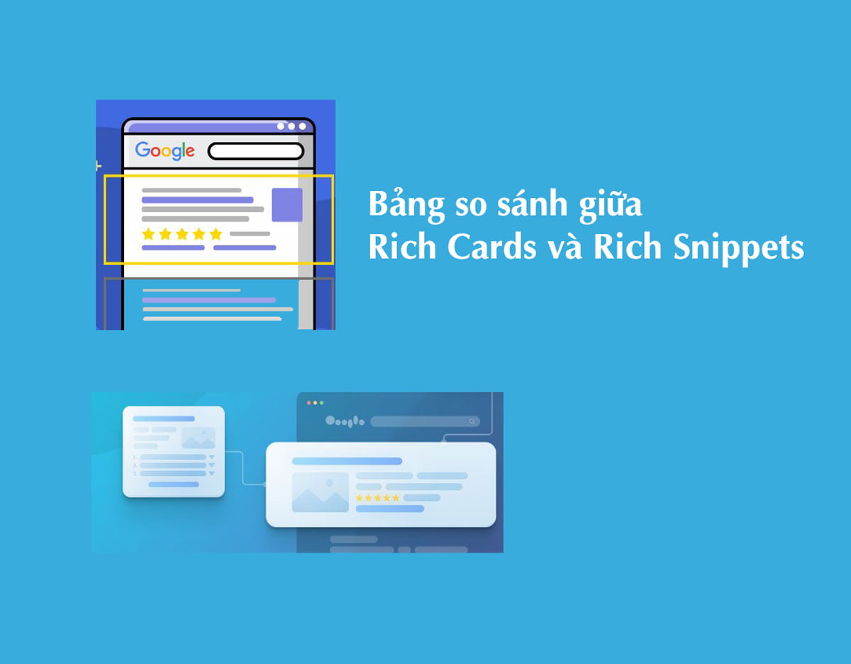 Bảng so sánh giữa Rich Cards và Rich Snippets