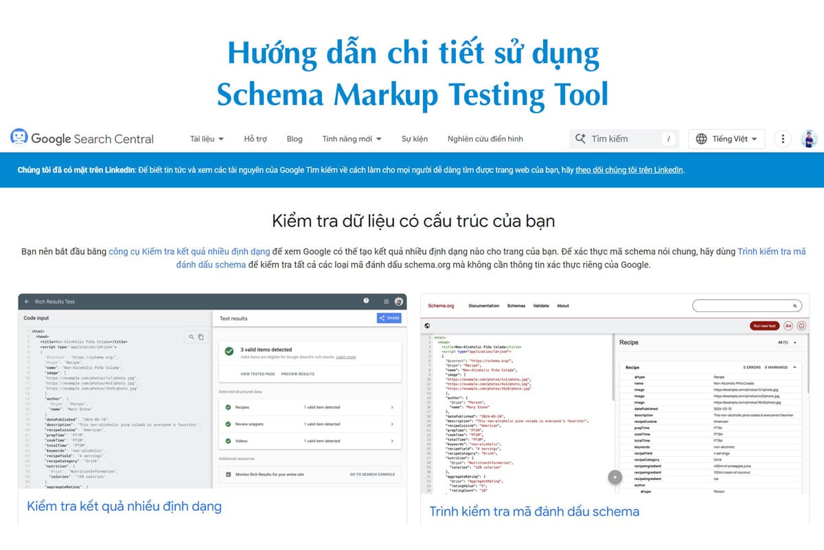 Hướng dẫn chi tiết sử dụng Schema Markup Testing Tool