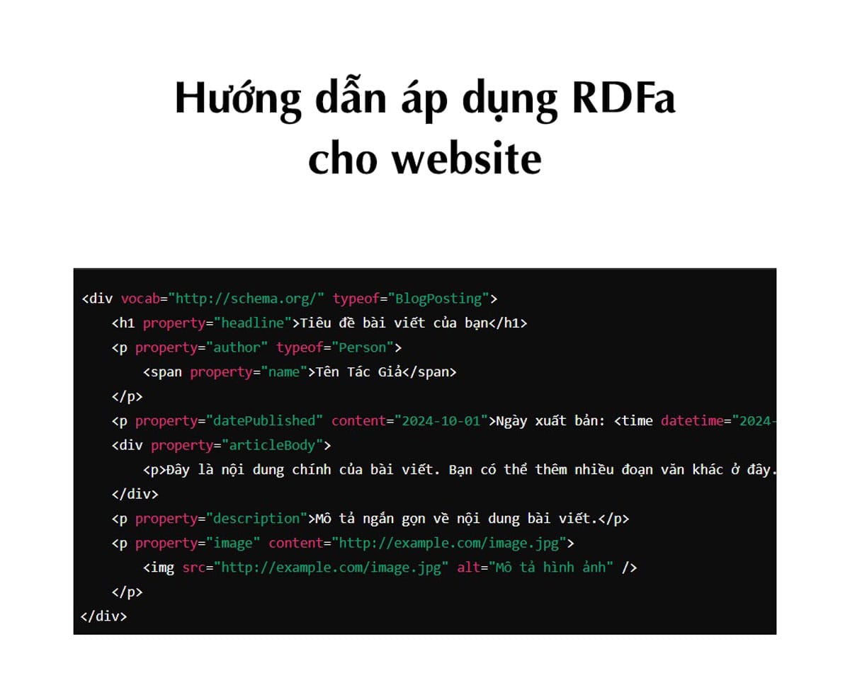 Hướng dẫn áp dụng RDFa cho website