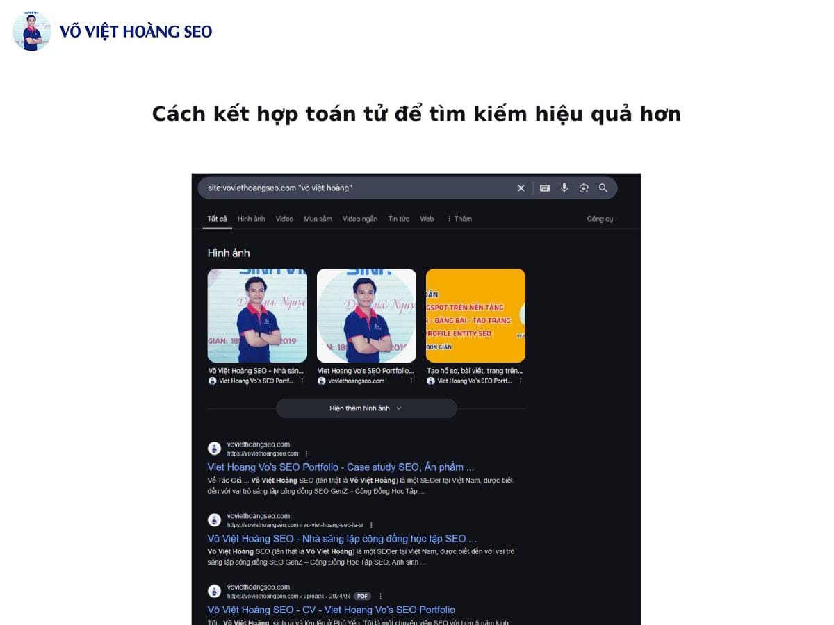 Cách kết hợp toán tử để tìm kiếm hiệu quả hơn